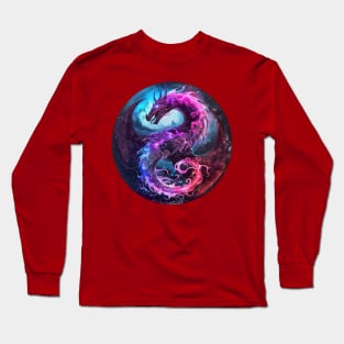 Lunar Guardian: Moonlit Dragon Crest Long Sleeve T-Shirt